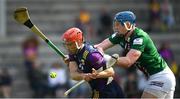 21 May 2023; Conor Hearne of Wexford in action against Tommy Doyle of Westmeath during the Leinster GAA Hurling Senior Championship Round 4 match between Wexford and Westmeath at Chadwicks Wexford Park in Wexford. Photo by Daire Brennan/Sportsfile