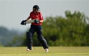 21 May 2023; Dragons batter Molly Devine during the Evoke Super Series match between Dragons and Typhoons at Oak Hill Cricket Club in Kilbride, Wicklow. Photo by Seb Daly/Sportsfile