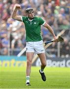 21 May 2023; Diarmaid Byrnes of Limerick celebrates scoring a late free to level the game during the Munster GAA Hurling Senior Championship Round 4 match between Tipperary and Limerick at FBD Semple Stadium in Thurles, Tipperary. Photo by Brendan Moran/Sportsfile