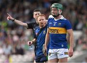 21 May 2023; Cathal Barrett of Tipperary leaves the pitch for medical treatment during the Munster GAA Hurling Senior Championship Round 4 match between Tipperary and Limerick at FBD Semple Stadium in Thurles, Tipperary. Photo by Brendan Moran/Sportsfile