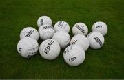 20 May 2023; O'Neills footballs on the pitch before the GAA Football All-Ireland Senior Championship Round 1 match between Clare and Donegal at Cusack Park in Ennis, Clare. Photo by Ray McManus/Sportsfile