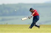 21 May 2023; Dragons batter Amy Hunter during the Evoke Super Series match between Dragons and Typhoons at Oak Hill Cricket Club in Kilbride, Wicklow. Photo by Seb Daly/Sportsfile