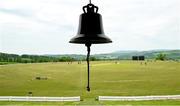 21 May 2023; The Bell at the Harry Savill Pavilion before the Evoke Super Series match between Typhoons and Scorchers at Oak Hill Cricket Club in Kilbride, Wicklow. Photo by Seb Daly/Sportsfile