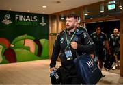 20 May 2023; Michael Milne of Leinster arrives before the Heineken Champions Cup final match between Leinster and La Rochelle at the Aviva Stadium in Dublin. Photo by Harry Murphy/Sportsfile