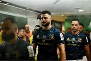 20 May 2023; Robbie Henshaw of Leinster, centre, walks out before the Heineken Champions Cup final match between Leinster and La Rochelle at the Aviva Stadium in Dublin. Photo by Harry Murphy/Sportsfile