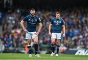 20 May 2023; Robbie Henshaw and Garry Ringrose of Leinster during the Heineken Champions Cup final match between Leinster and La Rochelle at the Aviva Stadium in Dublin. Photo by Harry Murphy/Sportsfile