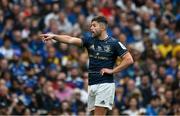 20 May 2023; Ross Byrne of Leinster during the Heineken Champions Cup final match between Leinster and La Rochelle at the Aviva Stadium in Dublin. Photo by Harry Murphy/Sportsfile