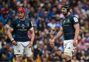 20 May 2023; Caelan Doris, right, and Josh van der Flier of Leinster during the Heineken Champions Cup final match between Leinster and La Rochelle at the Aviva Stadium in Dublin. Photo by Harry Murphy/Sportsfile