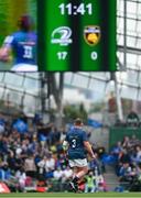 20 May 2023; Tadhg Furlong of Leinster looks on as the scoreboard reads 17-0 during the Heineken Champions Cup final match between Leinster and La Rochelle at the Aviva Stadium in Dublin. Photo by Harry Murphy/Sportsfile