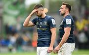 20 May 2023; Ross Byrne, left, and Jack Conan of Leinster after the Heineken Champions Cup Final match between Leinster and La Rochelle at Aviva Stadium in Dublin. Photo by Ramsey Cardy/Sportsfile