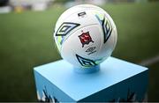 19 May 2023; A general view of a match ball before the SSE Airtricity Men's Premier Division match between Dundalk and Bohemians at Oriel Park in Dundalk, Louth. Photo by Ramsey Cardy/Sportsfile