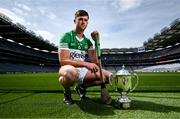 23 May 2023; Jason Sampson of Offaly during the Joe McDonagh Cup Final media event at Croke Park in Dublin. Photo by David Fitzgerald/Sportsfile