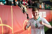 23 May 2023; Daniel McGrath of Republic of Ireland celebrates after the UEFA European U17 Championship Final Tournament match between Hungary and Republic of Ireland at Pancho Aréna in Felcsút, Hungary. Photo by David Balogh/Sportsfile