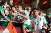 23 May 2023; Najemedine Razi of Republic of Ireland celebrates after the UEFA European U17 Championship Final Tournament match between Hungary and Republic of Ireland at Pancho Aréna in Felcsút, Hungary. Photo by David Balogh/Sportsfile