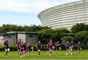 24 May 2023; Munster players warm up during a Munster Rugby squad training session at Hamilton RFC in Cape Town, South Africa. Photo by Sportsfile