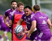 24 May 2023; Roman Salanoa passes the ball during a Munster Rugby squad training session at Hamilton RFC in Cape Town, South Africa. Photo by Sportsfile