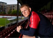 24 May 2023; Tom Grivosti poses for a portrait after a St Patrick's Athletic media conference at Richmond Park in Dublin. Photo by Piaras Ó Mídheach/Sportsfile