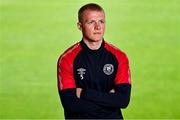 24 May 2023; Tom Grivosti poses for a portrait after a St Patrick's Athletic media conference at Richmond Park in Dublin. Photo by Piaras Ó Mídheach/Sportsfile