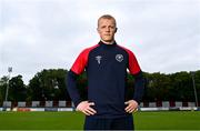 24 May 2023; Tom Grivosti poses for a portrait after a St Patrick's Athletic media conference at Richmond Park in Dublin. Photo by Piaras Ó Mídheach/Sportsfile