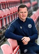 24 May 2023; Newly appointed St Patrick's Athletic manager Jon Daly poses for a portrait after a St Patrick's Athletic media conference at Richmond Park in Dublin. Photo by Piaras Ó Mídheach/Sportsfile