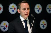 25 May 2023; The Pittsburgh Steelers made a welcome return to Croke Park today, where they played in the first ever NFL game in Ireland in 1997. The Steelers plan to grow their fanbase and the game of American Football in Ireland as part of the NFL’s ‘Global Markets Program’.? Pictured is US Embassy Deputy Chief of Mission Mike Clausen. Photo by Seb Daly/Sportsfile