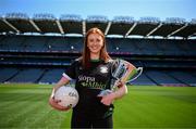 25 May 2023; Caoimhe Ní Bhaoill of Naomh Muire, Donegal, during the GAA’s Annual Comórtas Peile na Gaeltachta launched at Croke Park in Dublin. Photo by Harry Murphy/Sportsfile