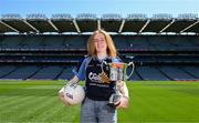 25 May 2023; Éadaoin Ó Snodaigh of Na Gaeil Óga, Dublin, during the GAA’s Annual Comórtas Peile na Gaeltachta launched at Croke Park in Dublin. Photo by Harry Murphy/Sportsfile