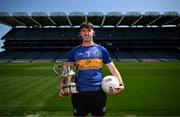 25 May 2023; Oisín Ó Dúnaigh of An Rinn, Waterford, during the GAA’s Annual Comórtas Peile na Gaeltachta launched at Croke Park in Dublin. Photo by Harry Murphy/Sportsfile