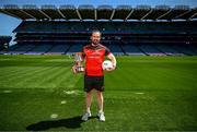 25 May 2023; Cian Ó Duinnín of Béal Átha an Ghaorthaidh, Cork, during the GAA’s Annual Comórtas Peile na Gaeltachta launched at Croke Park in Dublin. Photo by Harry Murphy/Sportsfile