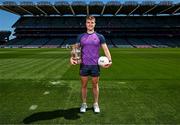 25 May 2023; Sarán Ó Fionnagáin of Bhulf Tón, Meath, during the GAA’s Annual Comórtas Peile na Gaeltachta launched at Croke Park in Dublin. Photo by Harry Murphy/Sportsfile