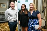 25 May 2023; In attendance at the Federation of Irish Sport 2023 Irish Sport Industry Awards, in association with Financial Broker, at The Westin Hotel in Dublin are, from left, John Sweney of the Clare Local Sporrts Partnership, Ciara O'Connor of Rowing ireland and Jessica O'Keeffe of the Clare Local Sports Partnershp. Photo by Brendan Moran/Sportsfile