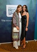 25 May 2023; IN attendance at the Federation of Irish Sport 2023 Irish Sport Industry Awards, in association with Financial Broker, at The Westin Hotel in Dublin are Carol Byrne, left, and Alessia Negro of the Crowne Plaza Hotel in Blanchardstown. Photo by Brendan Moran/Sportsfile