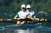 26 May 2023; Margaret Cremen, left, and Aoife Casey of Ireland compete in the Lightweight Women's Double Sculls Semi Final during day 2 of the European Rowing Championships 2023 at Bled in Slovenia. Photo by Vid Ponikvar/Sportsfile