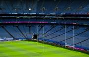 25 May 2023; American football goalposts at Croke Park as the Pittsburgh Steelers made a welcome return to the famous stadium today, where they played in the first ever NFL game in Ireland in 1997. The Steelers plan to grow their fanbase and the game of American Football in Ireland as part of the NFL’s ‘Global Markets Program’. Photo by Brendan Moran/Sportsfile