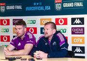 26 May 2023; Munster captain Peter O’Mahony and Munster coach Graham Rowntree during a press conference after the Munster rugby captain's run at DHL Stadium in Cape Town, South Africa. Photo by Sportsfile