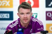 26 May 2023; Munster captain Peter O’Mahony during a press conference after the Munster rugby captain's run at DHL Stadium in Cape Town, South Africa. Photo by Sportsfile