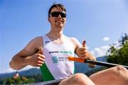 26 May 2023; Brian Colsh of Ireland after the Men's Single Sculls Semifinal SC/D during day 2 of the European Rowing Championships 2023 at Bled in Slovenia. Photo by Vid Ponikvar/Sportsfile