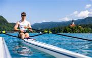 26 May 2023; Brian Colsh of Ireland after the Men's Single Sculls Semifinal SC/D during day 2 of the European Rowing Championships 2023 at Bled in Slovenia. Photo by Vid Ponikvar/Sportsfile