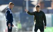 26 May 2023; Shelbourne manager Damien Duff, right, and Shane Farrell before the SSE Airtricity Men's Premier Division match between Bohemians and Shelbourne at Dalymount Park in Dublin. Photo by Seb Daly/Sportsfile