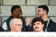 26 May 2023; Republic of Ireland international Chiedozie Ogbene, left, during the SSE Airtricity Men's Premier Division match between Cork City and Shamrock Rovers at Turner's Cross in Cork. Photo by Eóin Noonan/Sportsfile