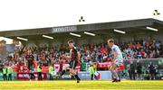 26 May 2023; James McManus of Bohemians and Jonathan Lunney of Shelbourne during the SSE Airtricity Men's Premier Division match between Bohemians and Shelbourne at Dalymount Park in Dublin. Photo by Seb Daly/Sportsfile
