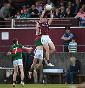 26 May 2023; Shay McGlinchey of Galway in action against Rio Mortimer of Mayo during the 2023 Electric Ireland Connacht GAA Football Minor Championship Final between Galway and Mayo at Tuam Stadium in Galway. Photo by Ray Ryan/Sportsfile