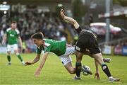 26 May 2023; Barry Coffey of Cork City is tackled by Neil Farrugia of Shamrock Rovers during the SSE Airtricity Men's Premier Division match between Cork City and Shamrock Rovers at Turner's Cross in Cork. Photo by Eóin Noonan/Sportsfile