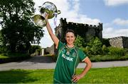 29 May 2023; In attendance at the launch of the 2023 TG4 All-Ireland Ladies Football Championships, at Durrow Castle in Durrow, Laois, is Niamh O’Sullivan of Meath with the Brendan Martin Cup. The very first All-Ireland Ladies Senior Football Final, between winners Tipperary and opponents Offaly, was played in Durrow in 1974, while the 2023 decider at Croke Park on Sunday August 13 will mark the LGFA’s 50th All-Ireland Senior Final. The 2023 TG4 All-Ireland Ladies Football Championships get underway on the weekend of June 10/11, with the opening round of Intermediate Fixtures. All games in the 2023 TG4 All-Ireland Championships will be available live to viewers, either on TG4 or via the LGFA’s live-streaming portal: https://bit.ly/3oktfD5 #ProperFan Photo by Brendan Moran/Sportsfile