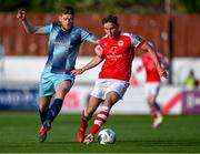 26 May 2023; Anto Breslin of St Patrick's Athletic in action against Connor Malley of Dundalk during the SSE Airtricity Men's Premier Division match between St Patrick's Athletic and Dundalk at Richmond Park in Dublin. Photo by Tyler Miller/Sportsfile