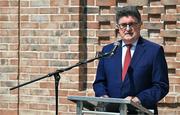 25 May 2023; Sport Ireland Chairman John Foley speaking during the official opening of the new Olympic Federation of Ireland offices at the Sport Ireland Campus in Dublin. Photo by Brendan Moran/Sportsfile