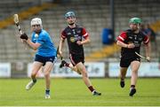 27 May 2023; Paul O'Connor of Dublin in action against Daniel Nolan and Jack Barrett of East Cork during the GAA Celtic Challenge Cup Finals match between East Cork and Dublin at St Brendan’s Park in Birr, Offaly. Photo by Michael P Ryan/Sportsfile