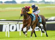 27 May 2023; Mashhoor, with Ben Coen up, on their way to winning the FBD Hotels & Resorts Orby Stakes from second place Annerville with Colin Keane during the Tattersalls Irish Guineas Festival at The Curragh Racecourse in Kildare. Photo by Matt Browne/Sportsfile