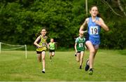27 May 2023; Athletes competing in the u12 girls mixed distance relay race during the Community Games Indoor Team and Cross Country Finals at Gormanston College in Gormanston, Meath. Photo by Eóin Noonan/Sportsfile