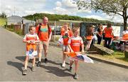 27 May 2023; Armagh fans arriving for the GAA Football All-Ireland Senior Championship Round 1 match between Armagh and Westmeath at the BOX-IT Athletic Grounds in Armagh. Photo by Oliver McVeigh/Sportsfile